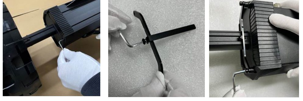 Step 2: remove the endcap screws, attach the stopper plate to the stiffener, then secure the stiffener to the endcap